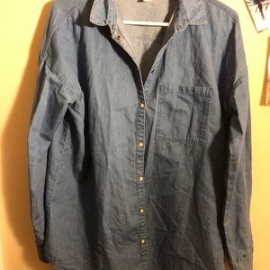 Denim h&m button down shirt